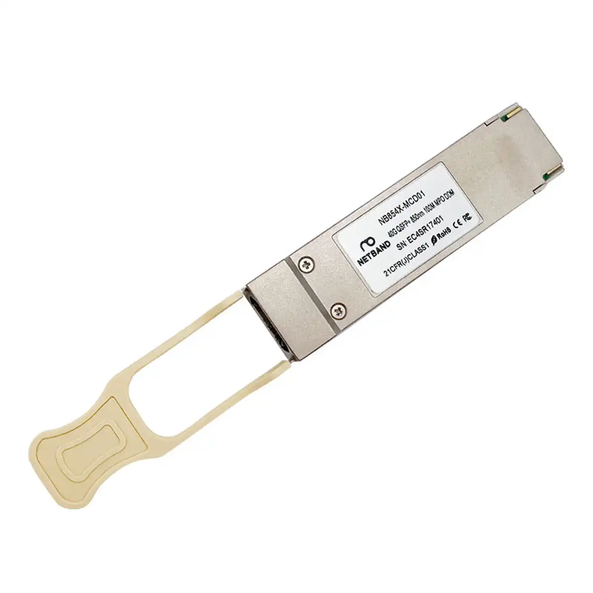 โซลูชัน Optical Transceiver (NETBAND) - 40G QSFP+ โมดูลรับส่งสัญญาณความเร็วสูงสำหรับการเชื่อมต่อเครือข่ายดาต้าเซ็นเตอร์ (จุดติดตั้งที่ 7 - สเปกระดับองค์กร)