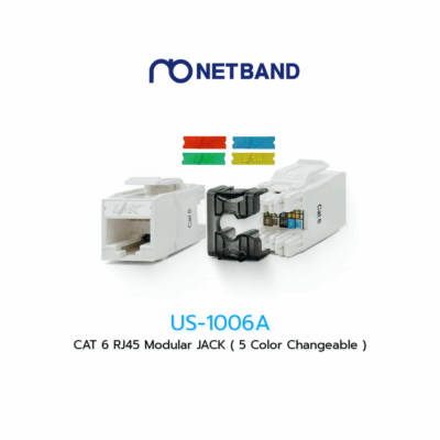 US-1006A CAT 6 RJ45 Modular JACK ( 5 Color Changeable ), White