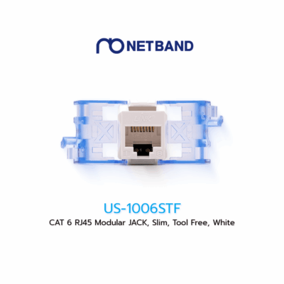 US-1006STF CAT 6 RJ45 Modular JACK, Slim, Tool Free, White