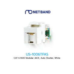 US-1006TFAS CAT 6 RJ45 Modular JACK, Auto Shutter, White