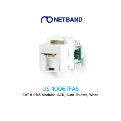 US-1006TFAS CAT 6 RJ45 Modular JACK, Auto Shutter, White