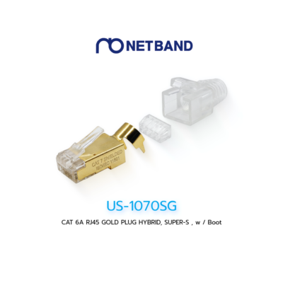 US-1070SG (LINK) CAT6A Shielded RJ45 Modular Plug + Boot
