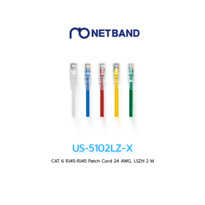 US-5102LZ-1 CAT 6 RJ45-RJ45 Patch Cord 24 AWG, LSZH 2 M.