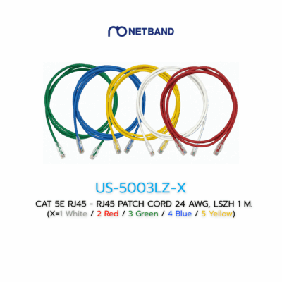 CAT 5E RJ45 - RJ45 PATCH CORD, LSZH 1 M. US-5003LZ