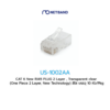 US-1002AA CAT 6 New RJ45 PLUG 2 Layer , Transparent clear (One Piece 2 Layer, New Technology)
