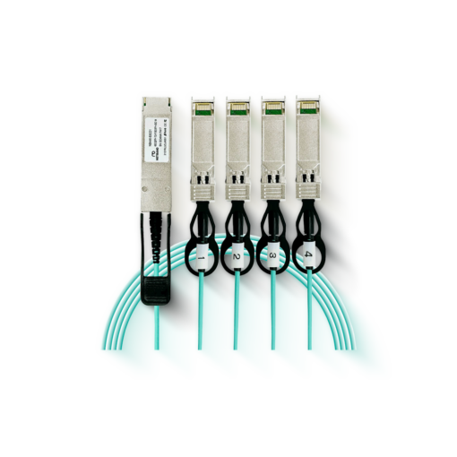 SFPMODULE-NBA4X-S3CD1 /40G QSFP+ to 4x SFP+ AOC 1M เข้ากันได้กับ Cisco/Mikrotik