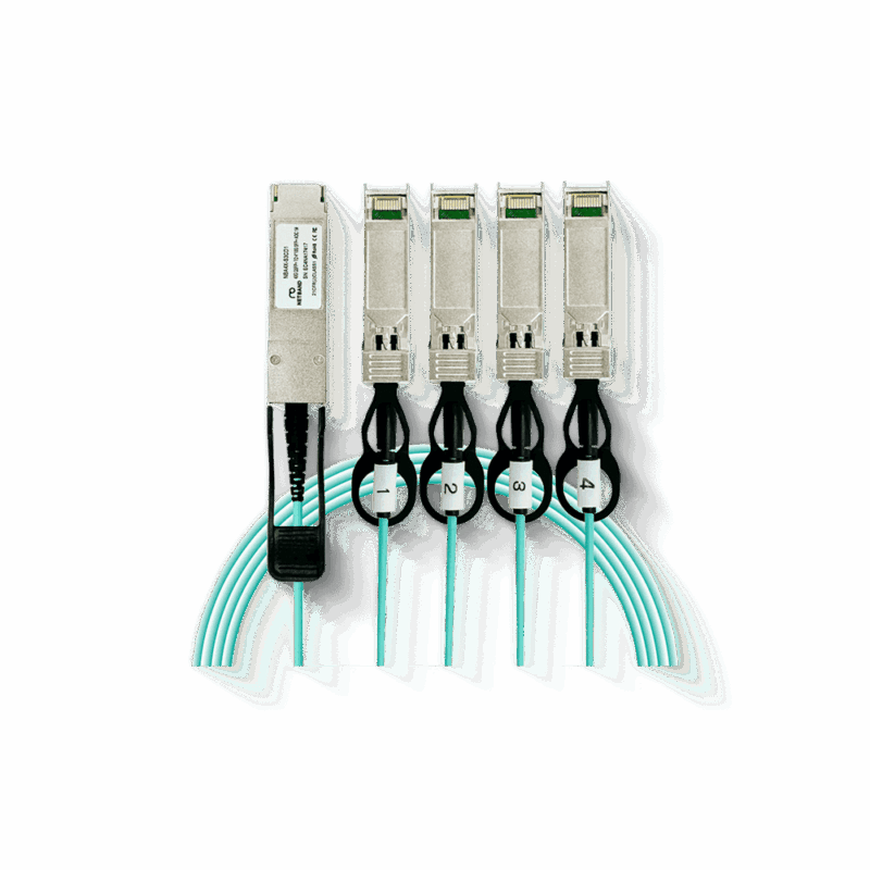 SFPMODULE-NBA4X-S3CD1 /40G QSFP+ to 4x SFP+ AOC 1M เข้ากันได้กับ Cisco/Mikrotik