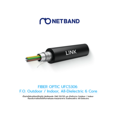 Fiber Optic UFC5306 F.O. Outdoor / Indoor, All-Dielectric 6 Core, LSZH-FR, OM2 4,000 M.