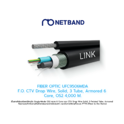 FIBER OPTIC UFC9506MDA F.O. CTV Drop Wire, Solid, 3 Tube, Armored 6 Core, OS2 4,000 M.