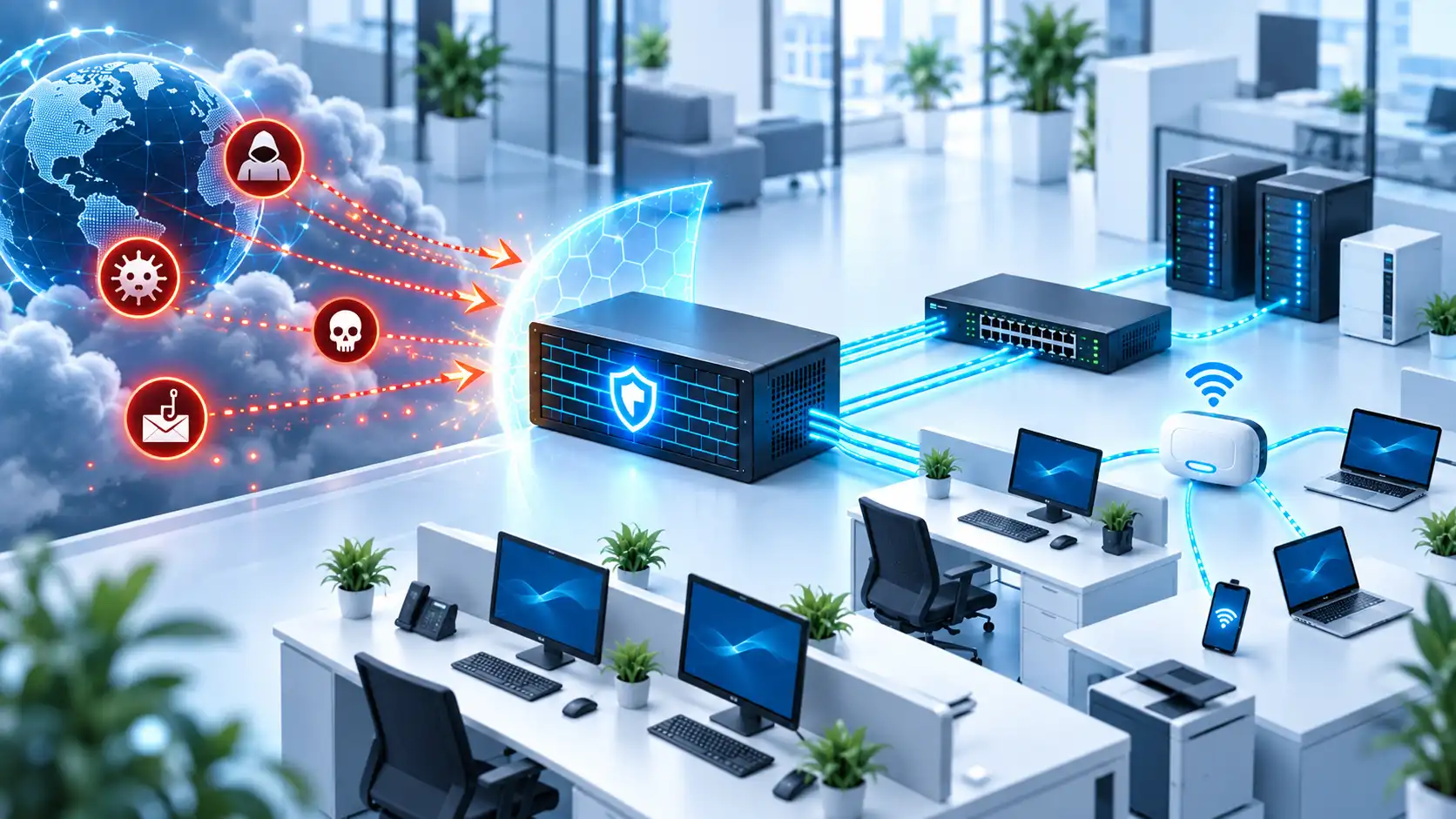 Firewall Switch และ Access Point ในระบบ Network องค์กร