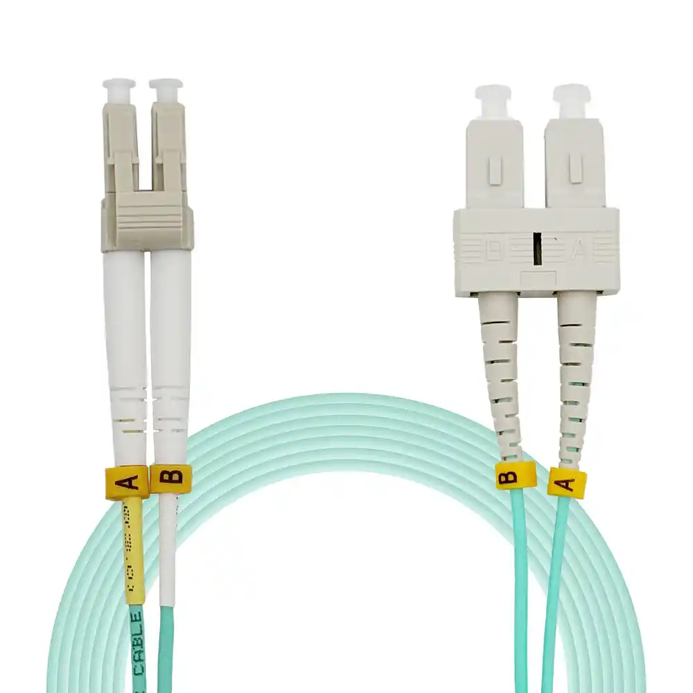 โซลูชัน Fiber Optic Cabling - Fiber Patch Cord สายไฟเบอร์ออปติกมัลติโหมด OM3 หัวต่อ SC-LC รองรับความเร็วสูงระดับดาต้าเซ็นเตอร์